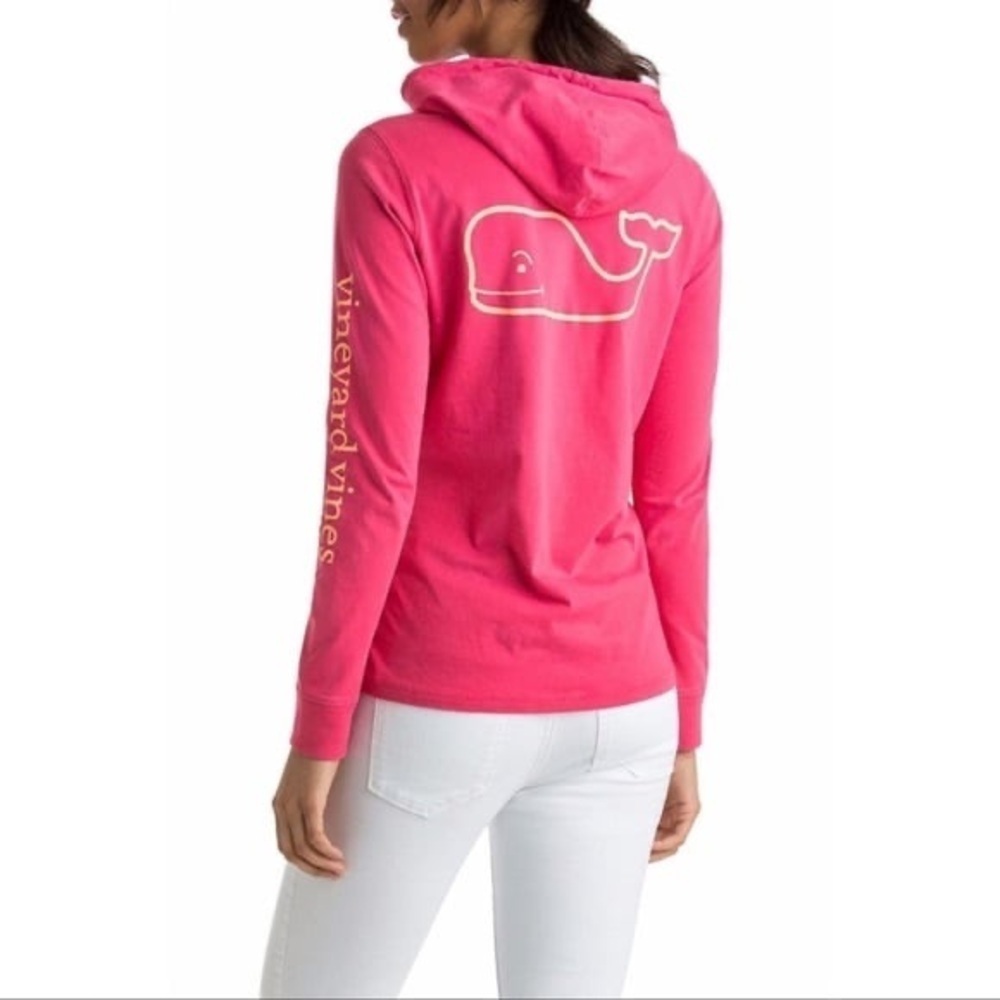 Vineyard Vines Edgartown Hoodie in Coral Size Medium 100% Cotton Whale Logo